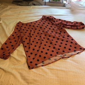 NY&C Polka Dot Semi Open Back Shirt